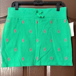 Polo by Ralph Lauren Green Mini Skirt with Pink Accents